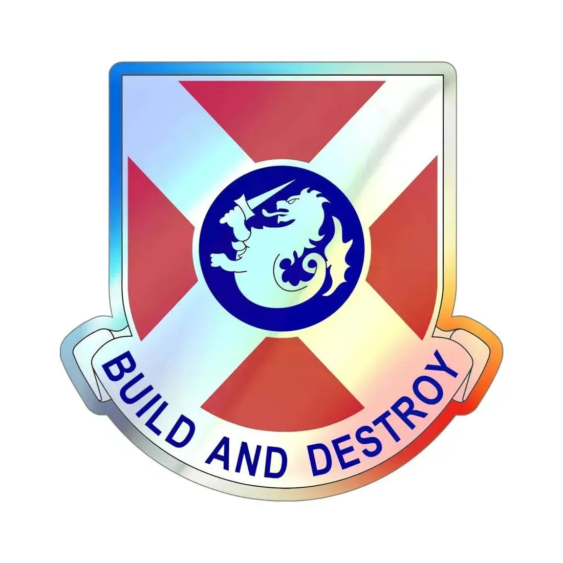 391 Engineer Battalion (U.S. Army) Holographic STICKER Die-Cut Vinyl Decal 6 Inch Holographic - The Sticker Space