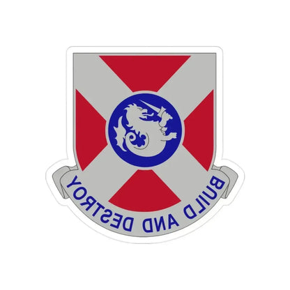 391 Engineer Battalion (U.S. Army) REVERSE PRINT Transparent Die-Cut STICKER 2 Inch Die-Cut Transparent - The Sticker Space