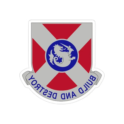 391 Engineer Battalion (U.S. Army) REVERSE PRINT Transparent Die-Cut STICKER 3 Inch Die-Cut Transparent - The Sticker Space