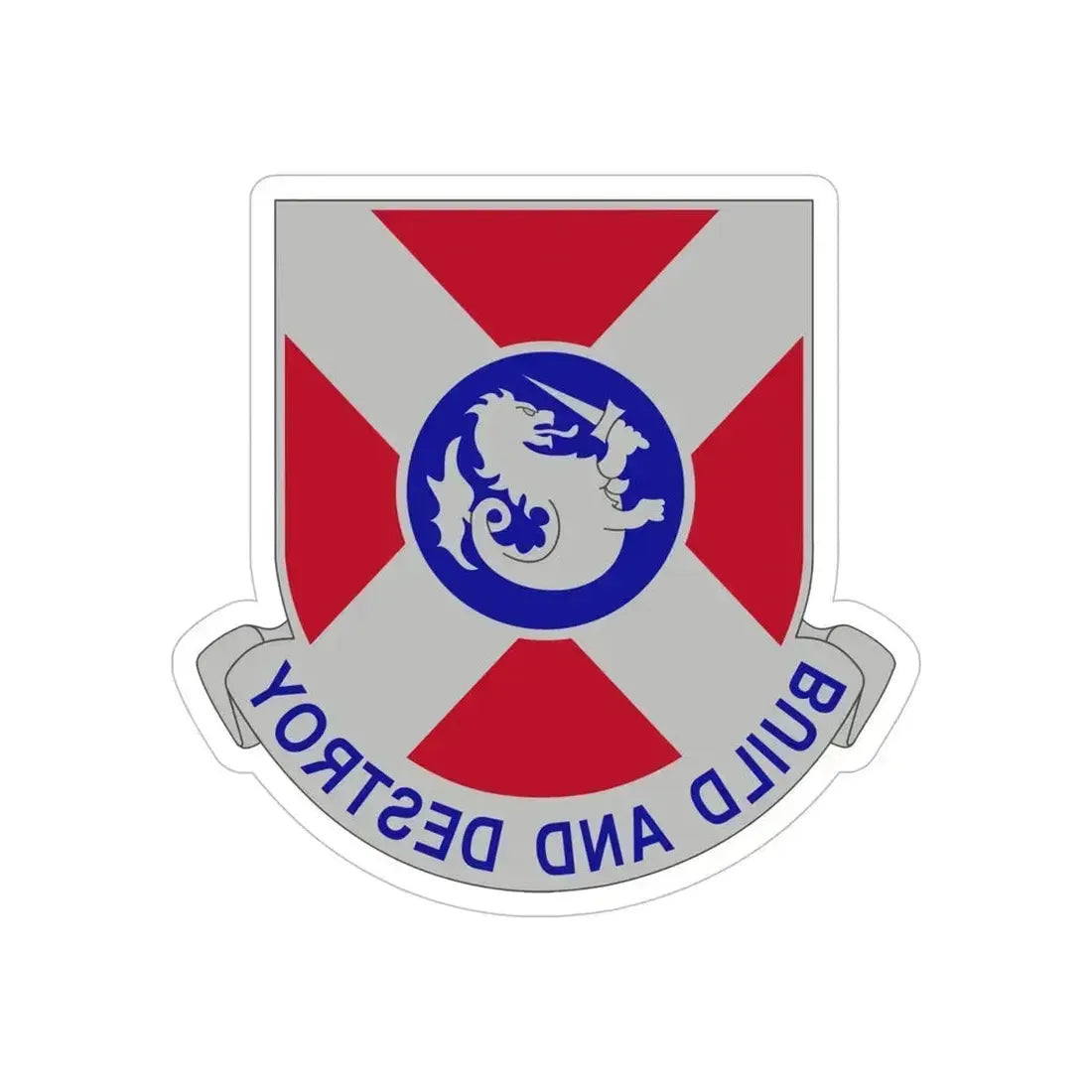 391 Engineer Battalion (U.S. Army) REVERSE PRINT Transparent Die-Cut STICKER 6 Inch Die-Cut Transparent - The Sticker Space