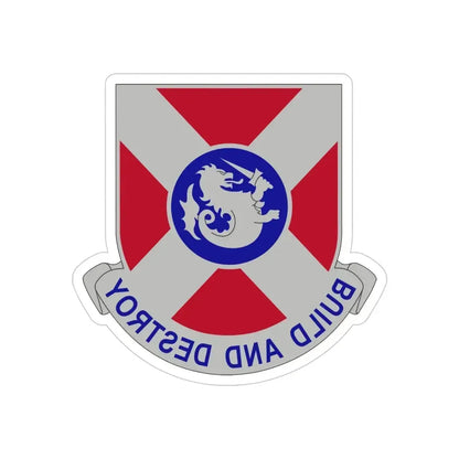 391 Engineer Battalion (U.S. Army) REVERSE PRINT Transparent Die-Cut STICKER - The Sticker Space