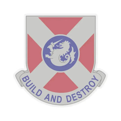 391 Engineer Battalion (U.S. Army) STICKER Vinyl Kiss-Cut Decal 3 Inch Transparent - The Sticker Space