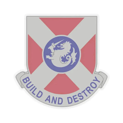 391 Engineer Battalion (U.S. Army) STICKER Vinyl Kiss-Cut Decal 6 Inch Transparent - The Sticker Space