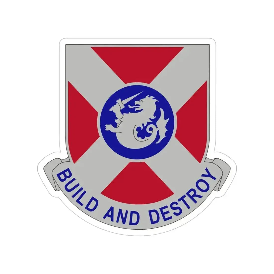 391 Engineer Battalion (U.S. Army) Transparent STICKER Die-Cut Vinyl Decal 4 Inch - The Sticker Space