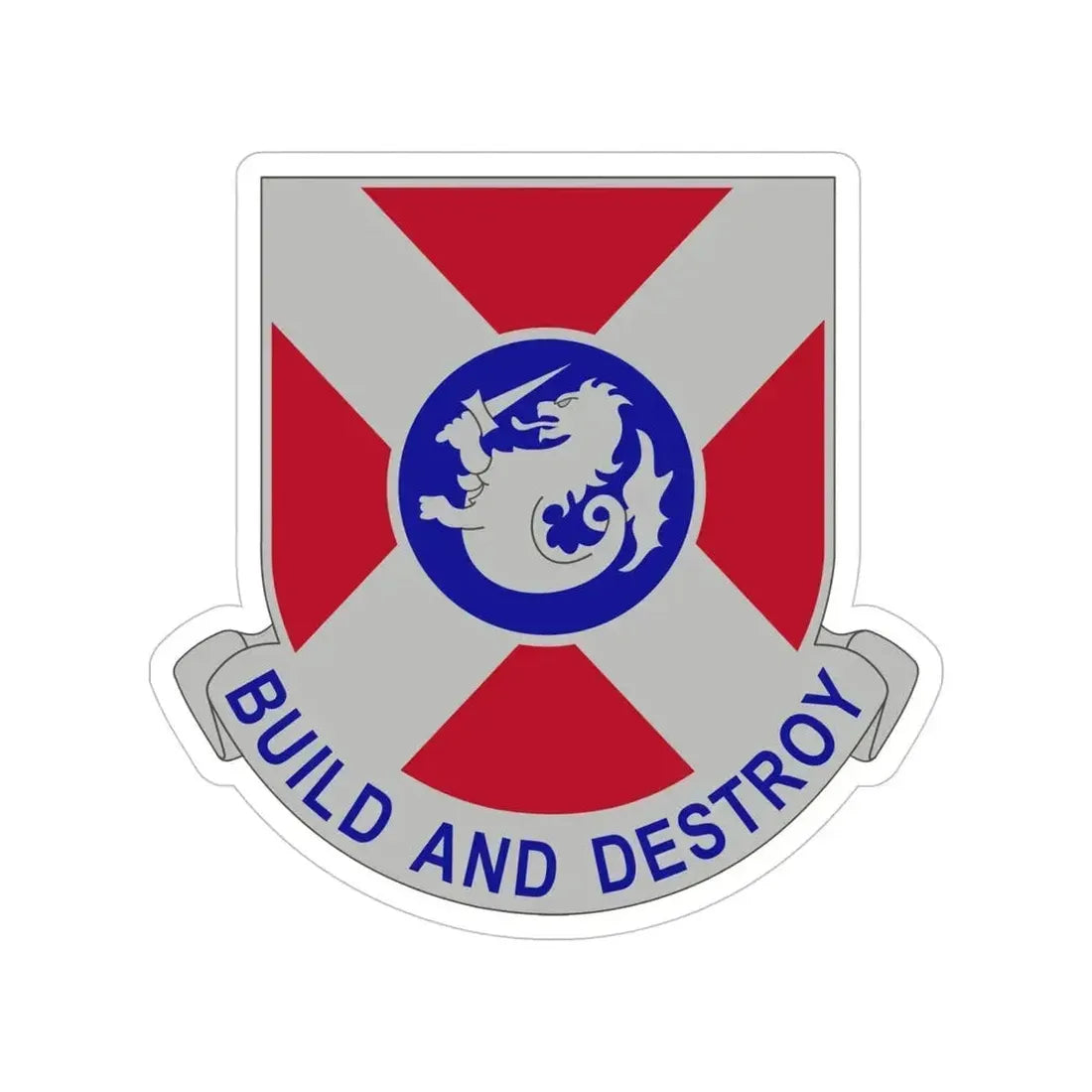 391 Engineer Battalion (U.S. Army) Transparent STICKER Die-Cut Vinyl Decal 5 Inch - The Sticker Space