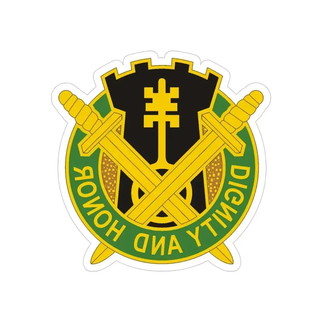 391 Military Police Battalion (U.S. Army) REVERSE PRINT Transparent Die-Cut STICKER 4 Inch Die-Cut Transparent - The Sticker Space