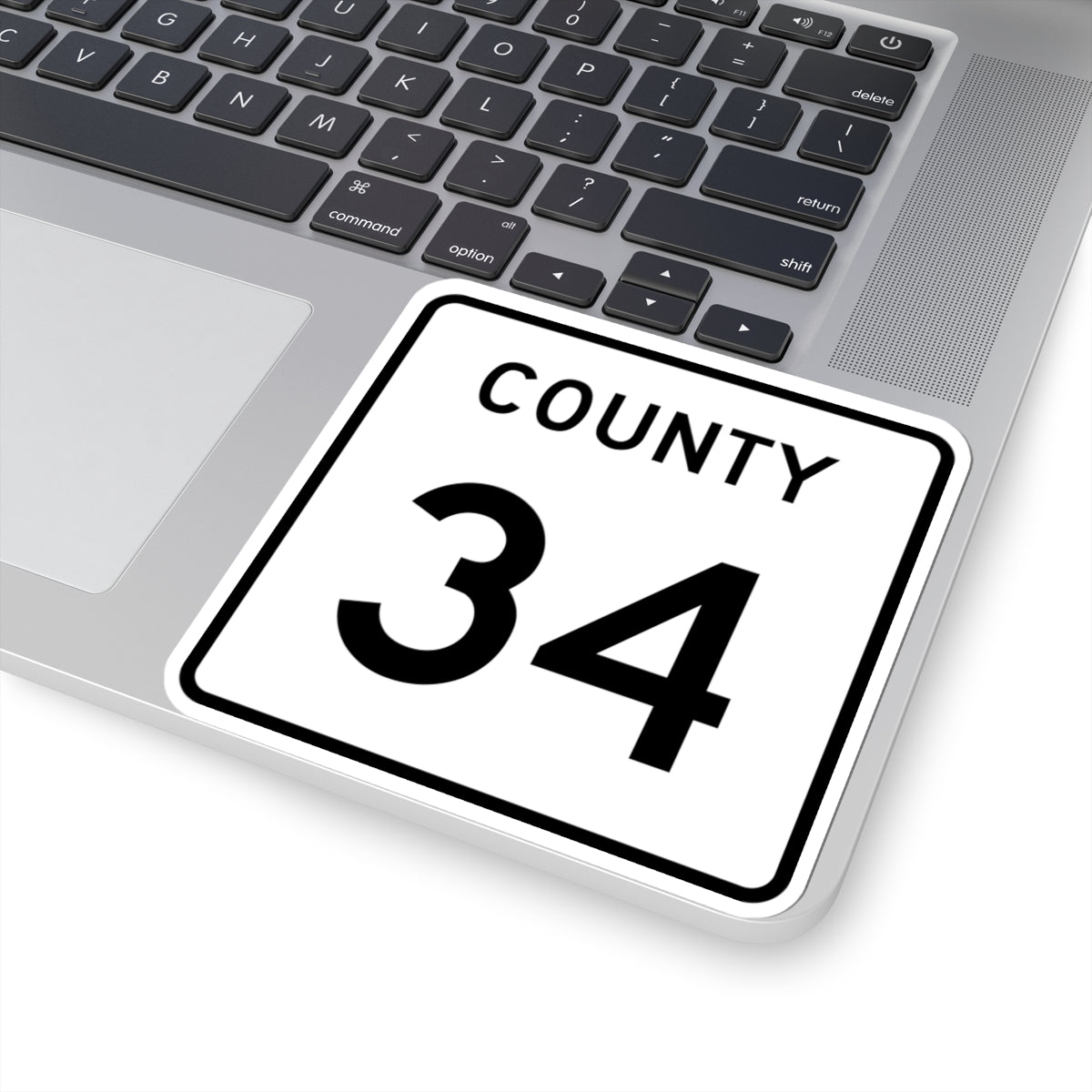 County 34 square (Minnesota) (Road Sign) STICKER Vinyl Kiss-Cut Decal