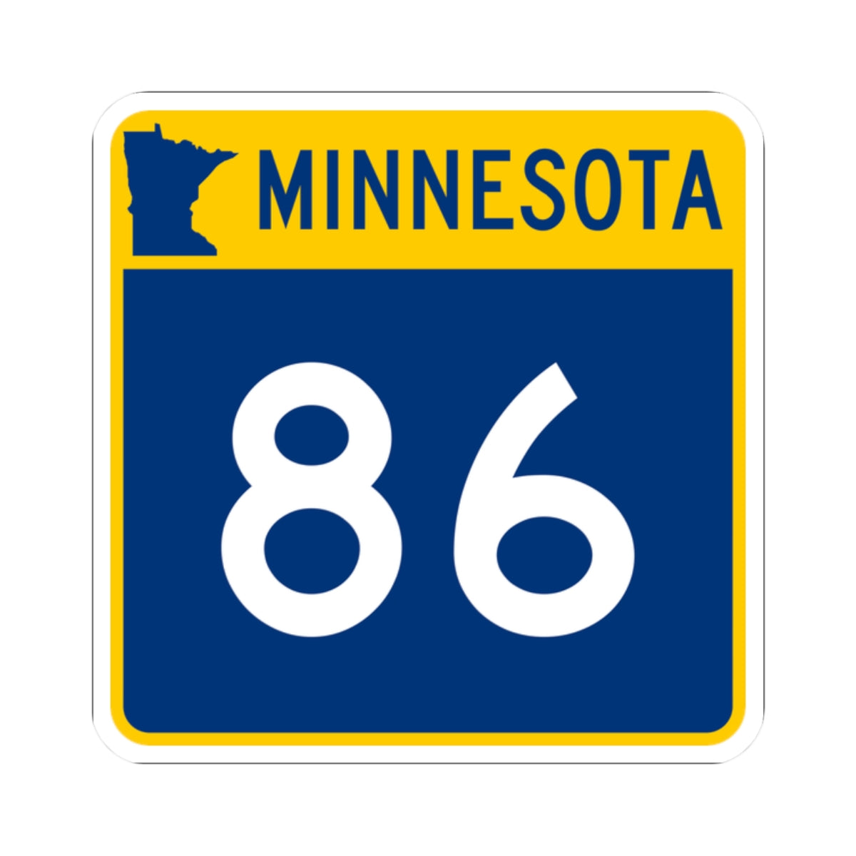 MN-86 (Minnesota) (Road Sign) STICKER Vinyl Kiss-Cut Decal