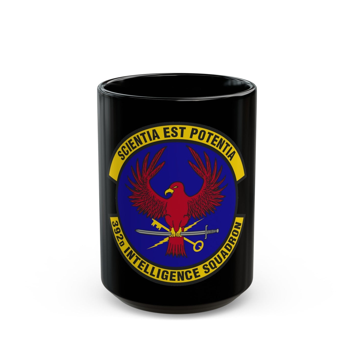 392 Intelligence Squadron ACC (U.S. Air Force) Black Coffee Mug-15oz-The Sticker Space