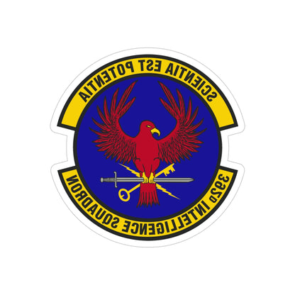 392 Intelligence Squadron ACC (U.S. Air Force) REVERSE PRINT Transparent STICKER-5" × 5"-The Sticker Space