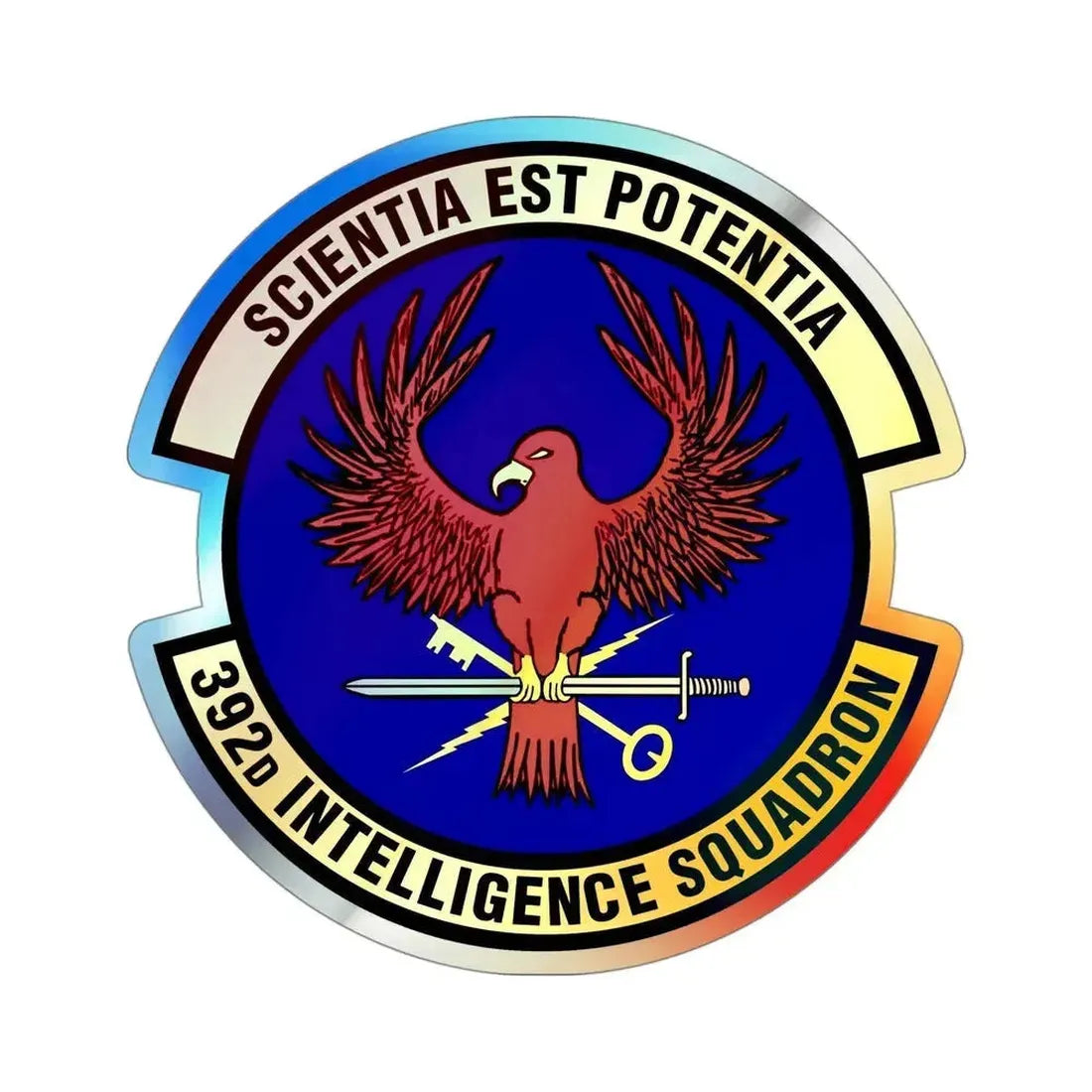 392 Intelligence Squadron ACC (U.S. Air Force) Holographic STICKER Die-Cut Vinyl Decal 4 Inch Holographic - The Sticker Space