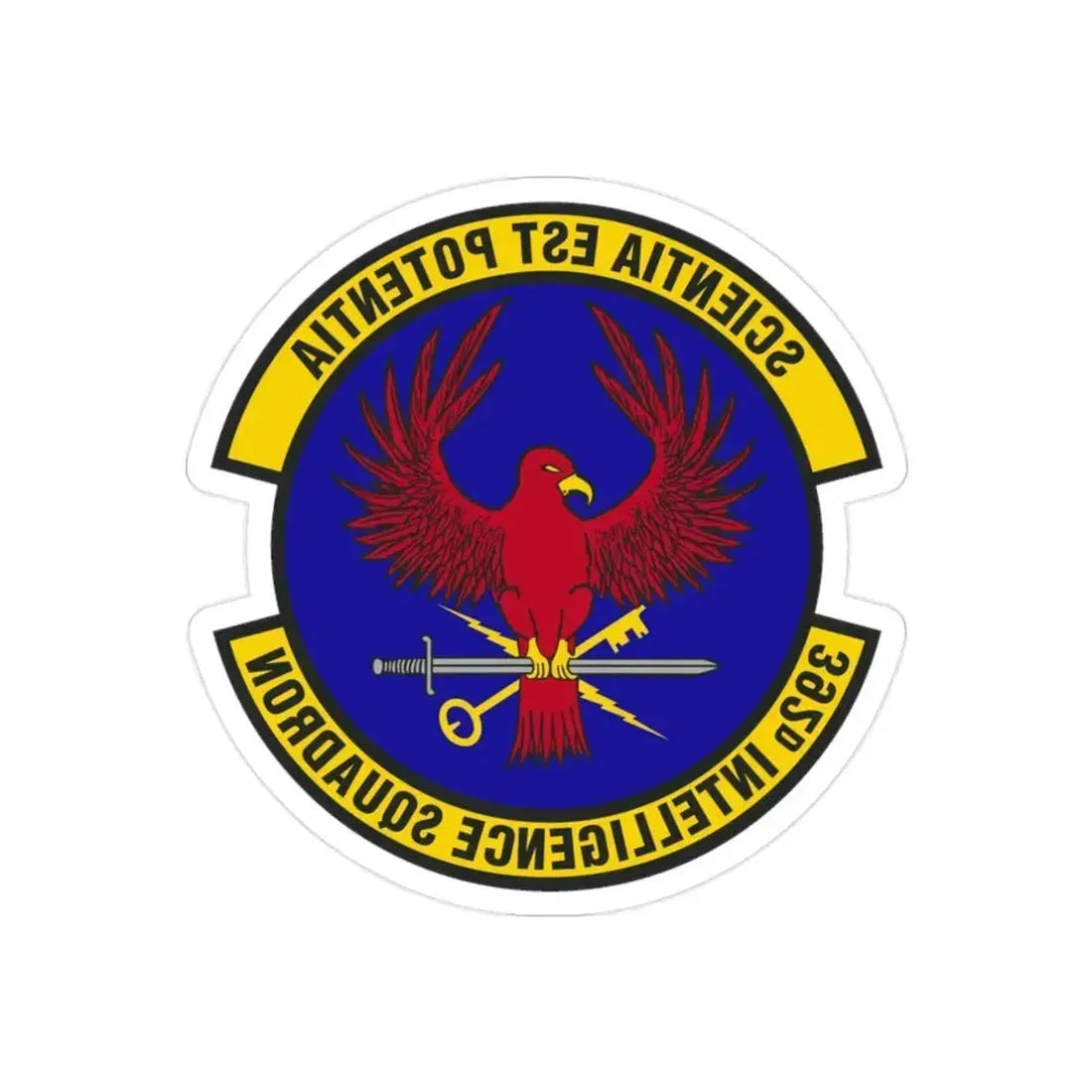 392 Intelligence Squadron ACC (U.S. Air Force) REVERSE PRINT Transparent Die-Cut STICKER 2 Inch Die-Cut Transparent - The Sticker Space