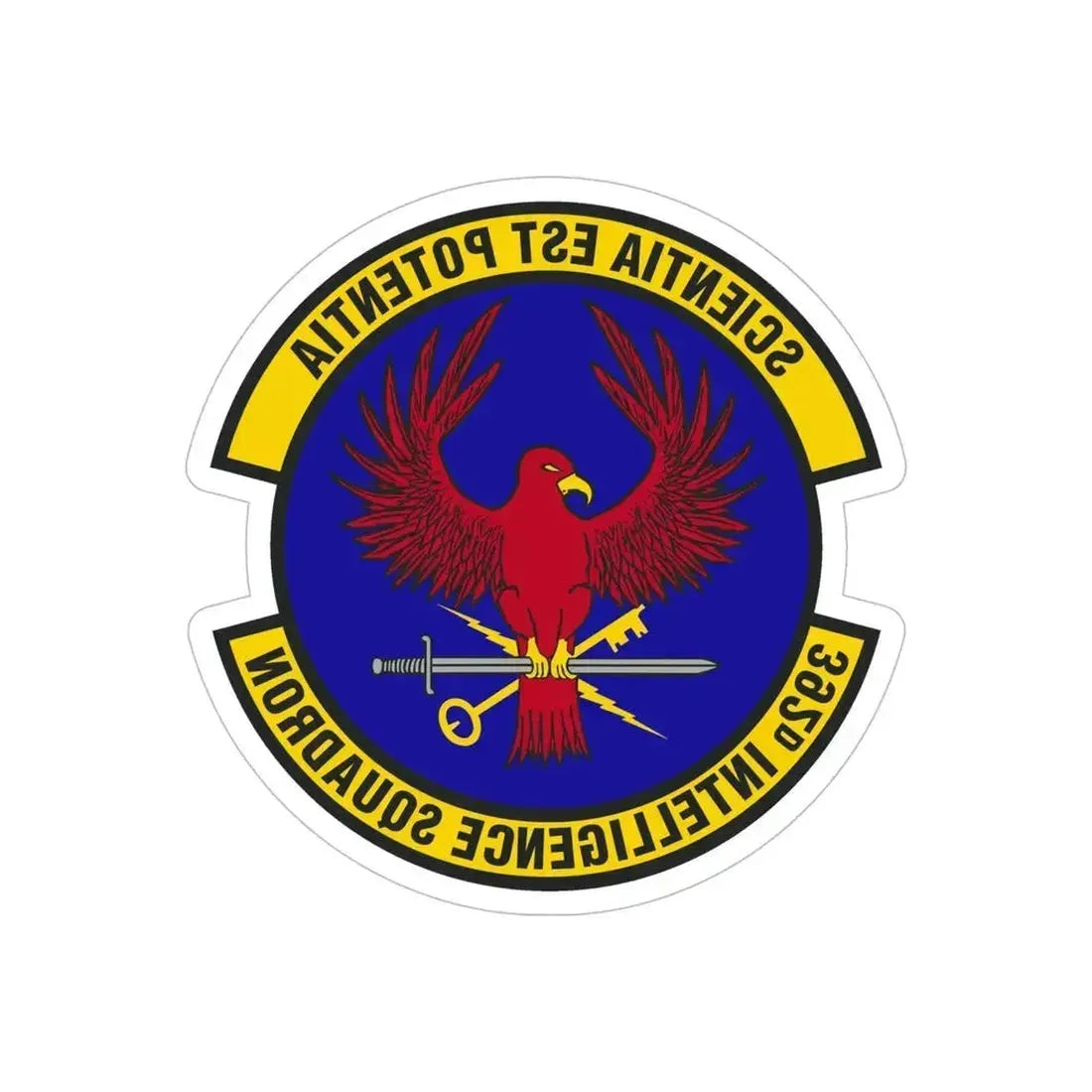 392 Intelligence Squadron ACC (U.S. Air Force) REVERSE PRINT Transparent Die-Cut STICKER 6 Inch Die-Cut Transparent - The Sticker Space