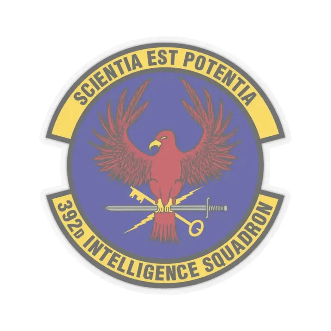 392 Intelligence Squadron ACC (U.S. Air Force) STICKER Vinyl Kiss-Cut Decal 2 Inch Transparent - The Sticker Space