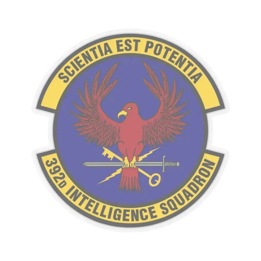 392 Intelligence Squadron ACC (U.S. Air Force) STICKER Vinyl Kiss-Cut Decal 3 Inch Transparent - The Sticker Space