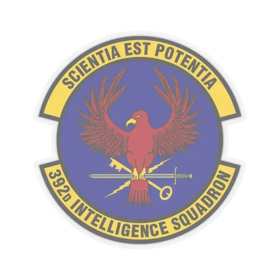 392 Intelligence Squadron ACC (U.S. Air Force) STICKER Vinyl Kiss-Cut Decal 4 Inch Transparent - The Sticker Space
