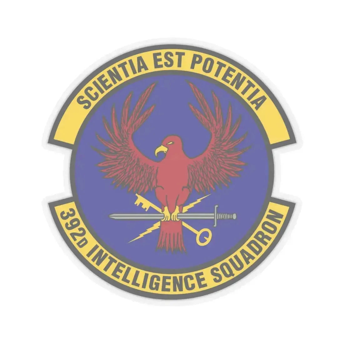 392 Intelligence Squadron ACC (U.S. Air Force) STICKER Vinyl Kiss-Cut Decal 6 Inch Transparent - The Sticker Space
