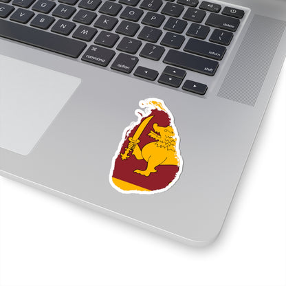 Flag-map of Sri Lanka (Sri Lanka) STICKER Vinyl Kiss-Cut Decal