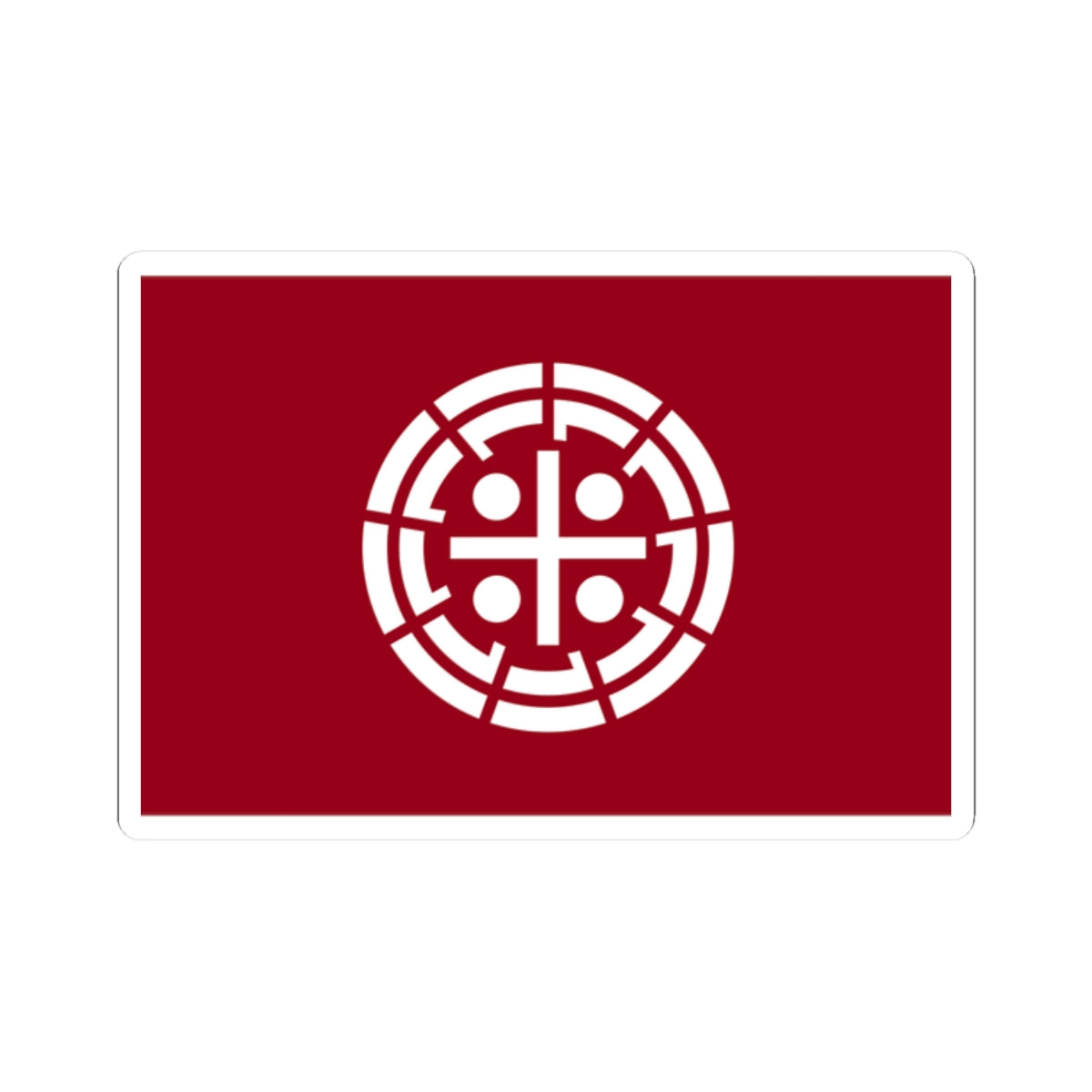 Flag of Kurume Fukuoka (Japan) STICKER Vinyl Kiss-Cut Decal