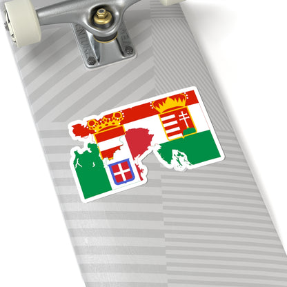 Flag map of the Italian Front (Italy) STICKER Vinyl Kiss-Cut Decal