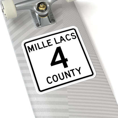 Mille Lacs County 4 MN (Minnesota) (Road Sign) STICKER Vinyl Kiss-Cut Decal