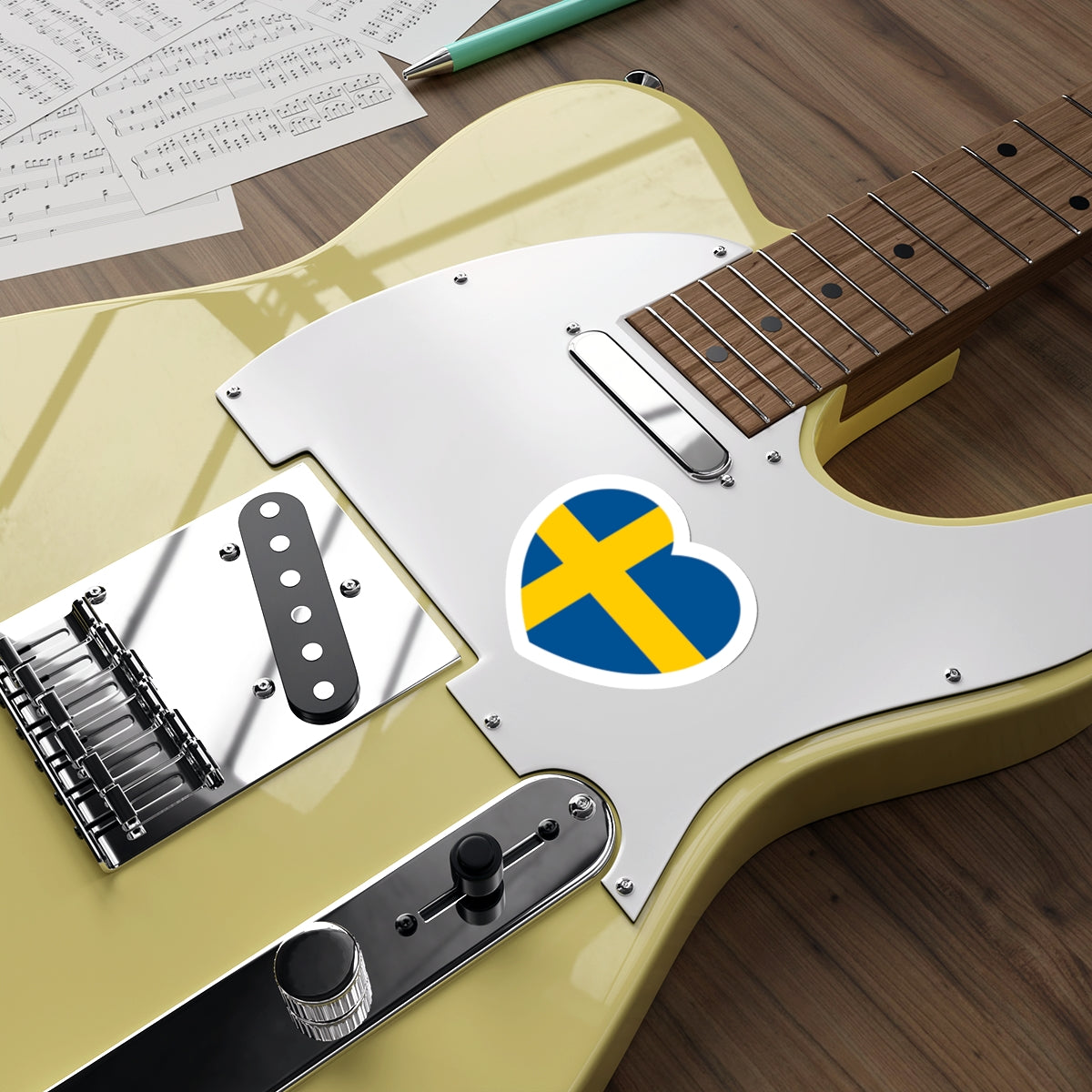 Heart Flag of Sweden - STICKER Vinyl Die-Cut Decal