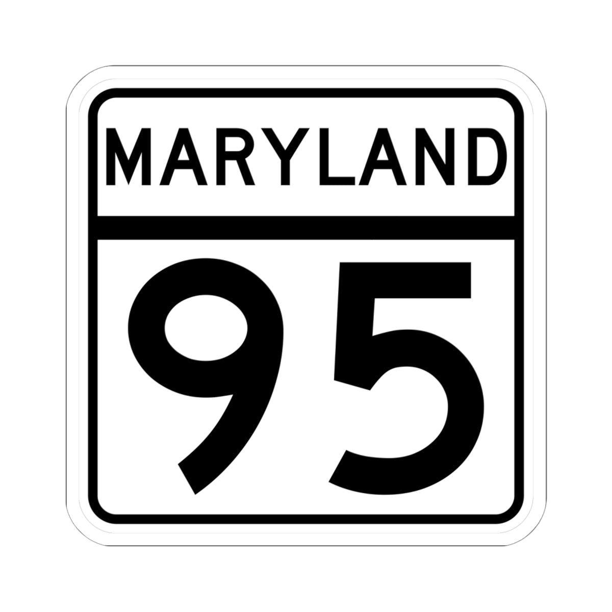 MD Route 95 (Maryland) (Road Sign) STICKER Vinyl Kiss-Cut Decal