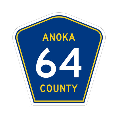 Anoka County 64 (Minnesota) (Road Sign) STICKER Vinyl Kiss-Cut Decal