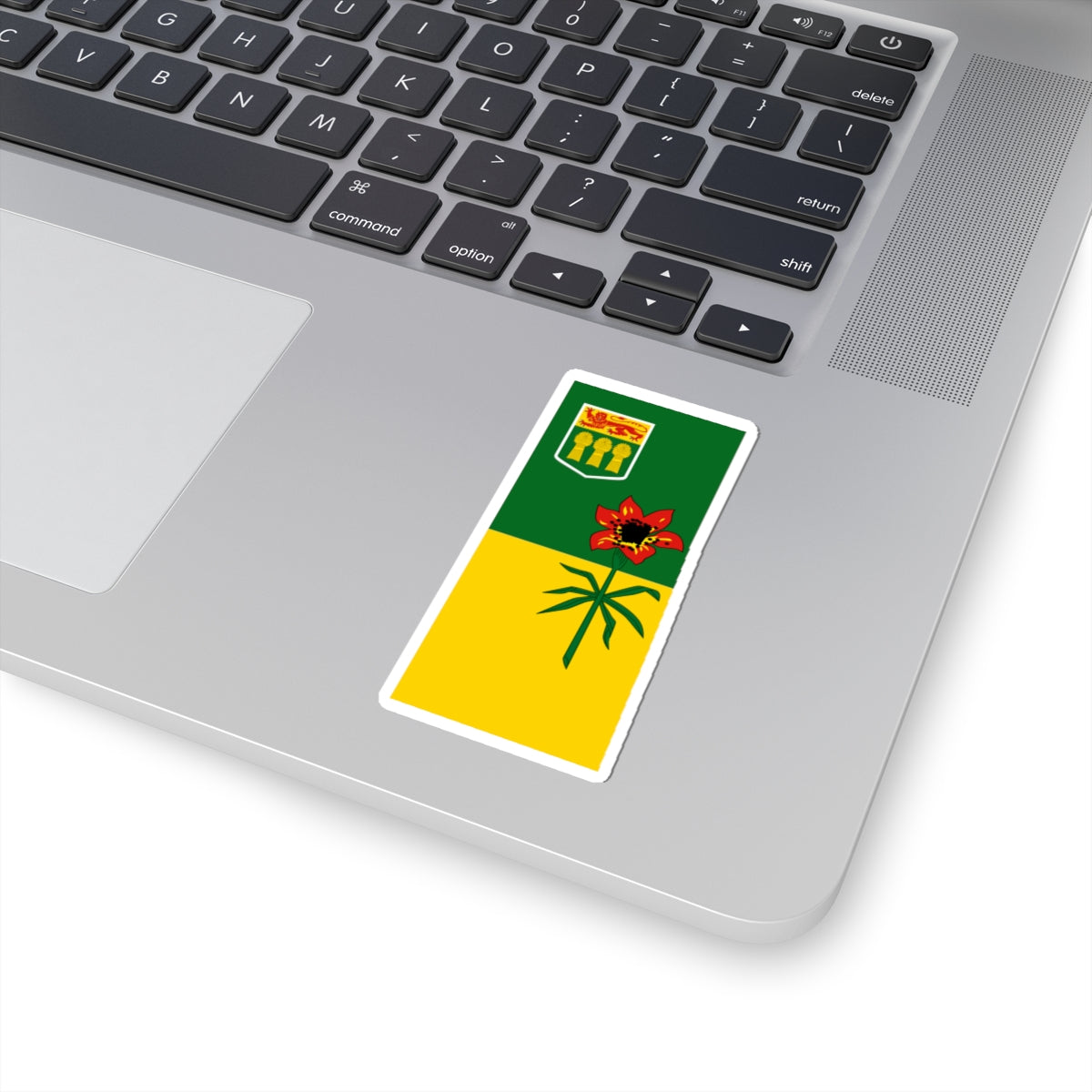 Flag-map of Saskatchewan (Canada) STICKER Vinyl Kiss-Cut Decal