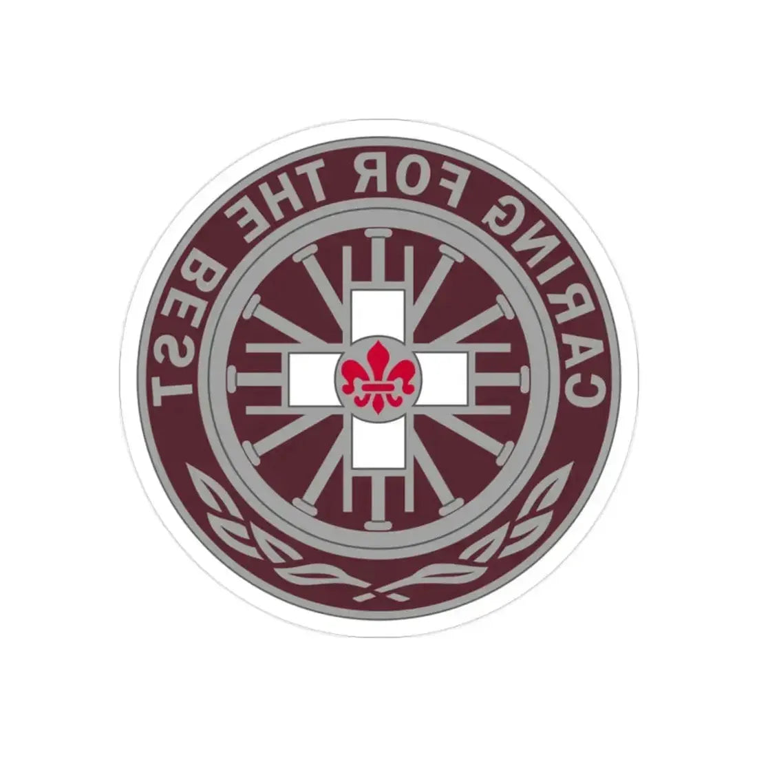 396 Field Hospital (U.S. Army) REVERSE PRINT Transparent Die-Cut STICKER 2 Inch Die-Cut Transparent - The Sticker Space