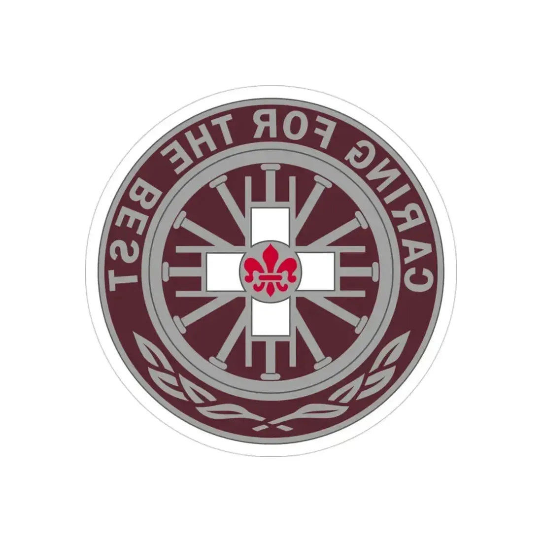 396 Field Hospital (U.S. Army) REVERSE PRINT Transparent Die-Cut STICKER 3 Inch Die-Cut Transparent - The Sticker Space