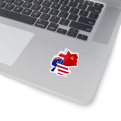 Flag-map of the allied-occupied Germany (Germany) STICKER Vinyl Kiss-Cut Decal
