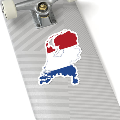 Flag-map of the Netherlands (Netherlands) STICKER Vinyl Kiss-Cut Decal