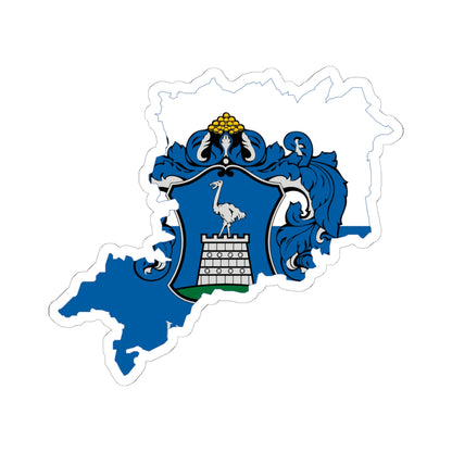 Flag-map of Vas County (Hungary) STICKER Vinyl Kiss-Cut Decal