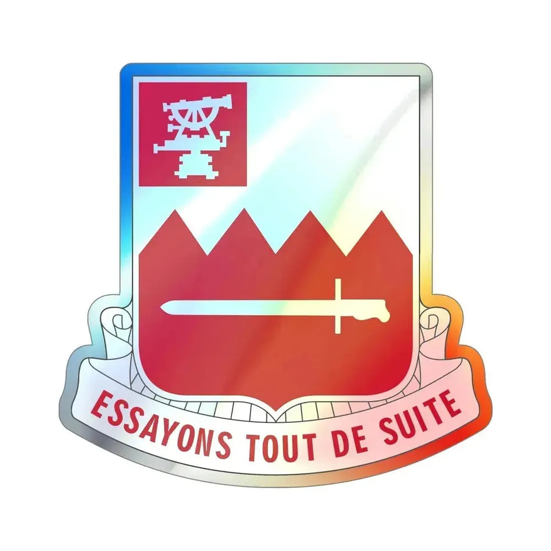 397 Engineer Battalion (U.S. Army) Holographic STICKER Die-Cut Vinyl Decal 6 Inch Holographic - The Sticker Space