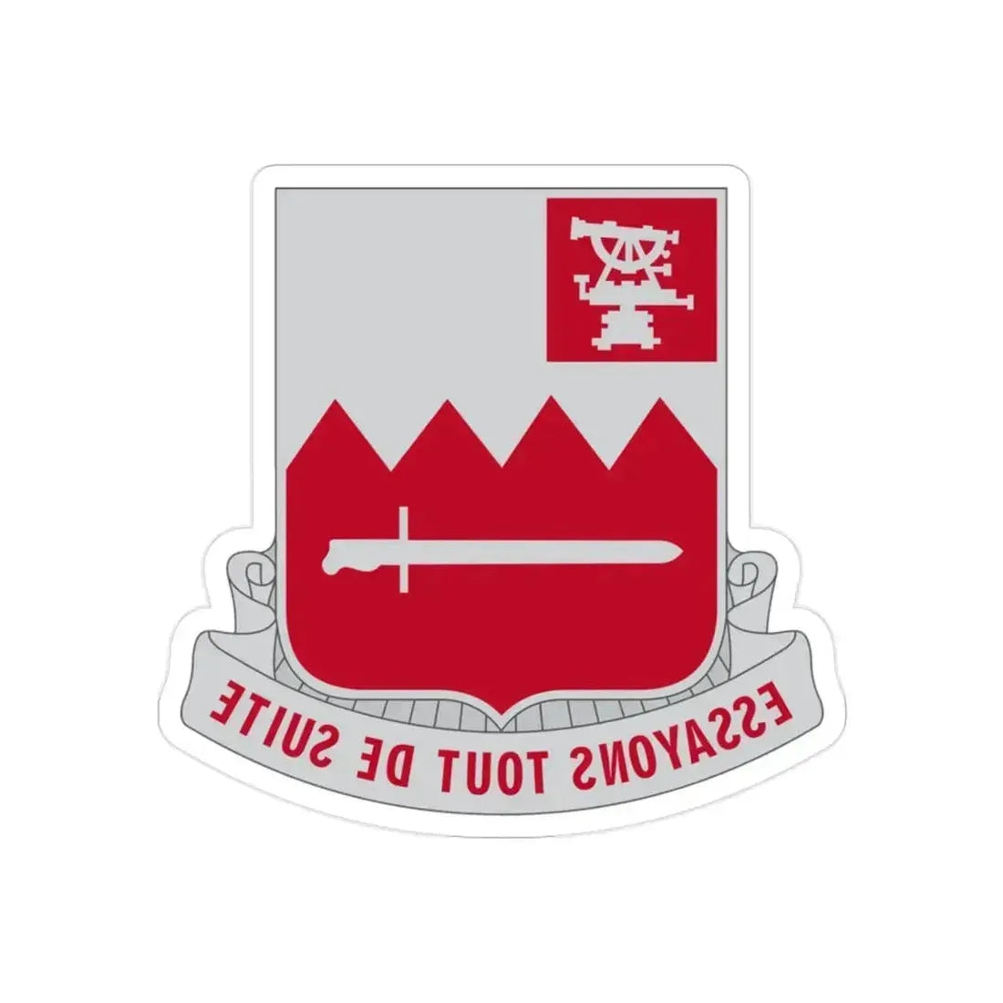 397 Engineer Battalion (U.S. Army) REVERSE PRINT Transparent Die-Cut STICKER 2 Inch Die-Cut Transparent - The Sticker Space