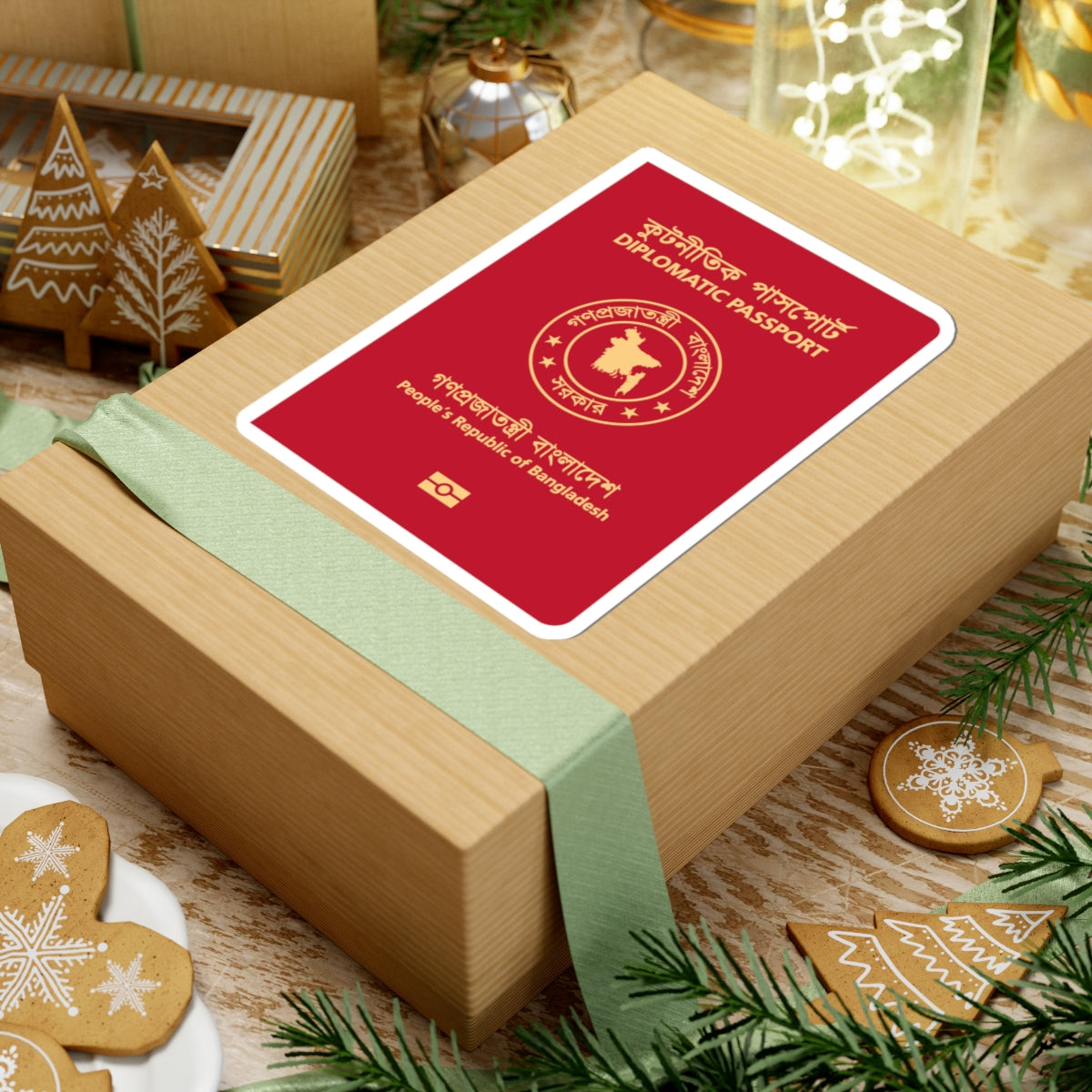 Bangladeshi Diplomatic Passport (Bangladesh) (Coat of Arms) STICKER Vinyl Kiss-Cut Decal