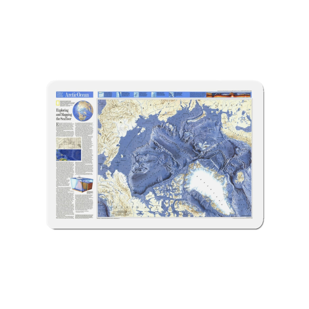 Arctic Ocean (1990) (Map) Refrigerator Magnet-3" x 3"-Die-Cut-1 pc-The Sticker Space