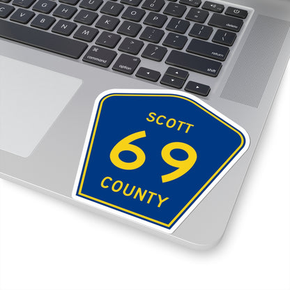Scott County Route 69 MN (Minnesota) (Road Sign) STICKER Vinyl Kiss-Cut Decal