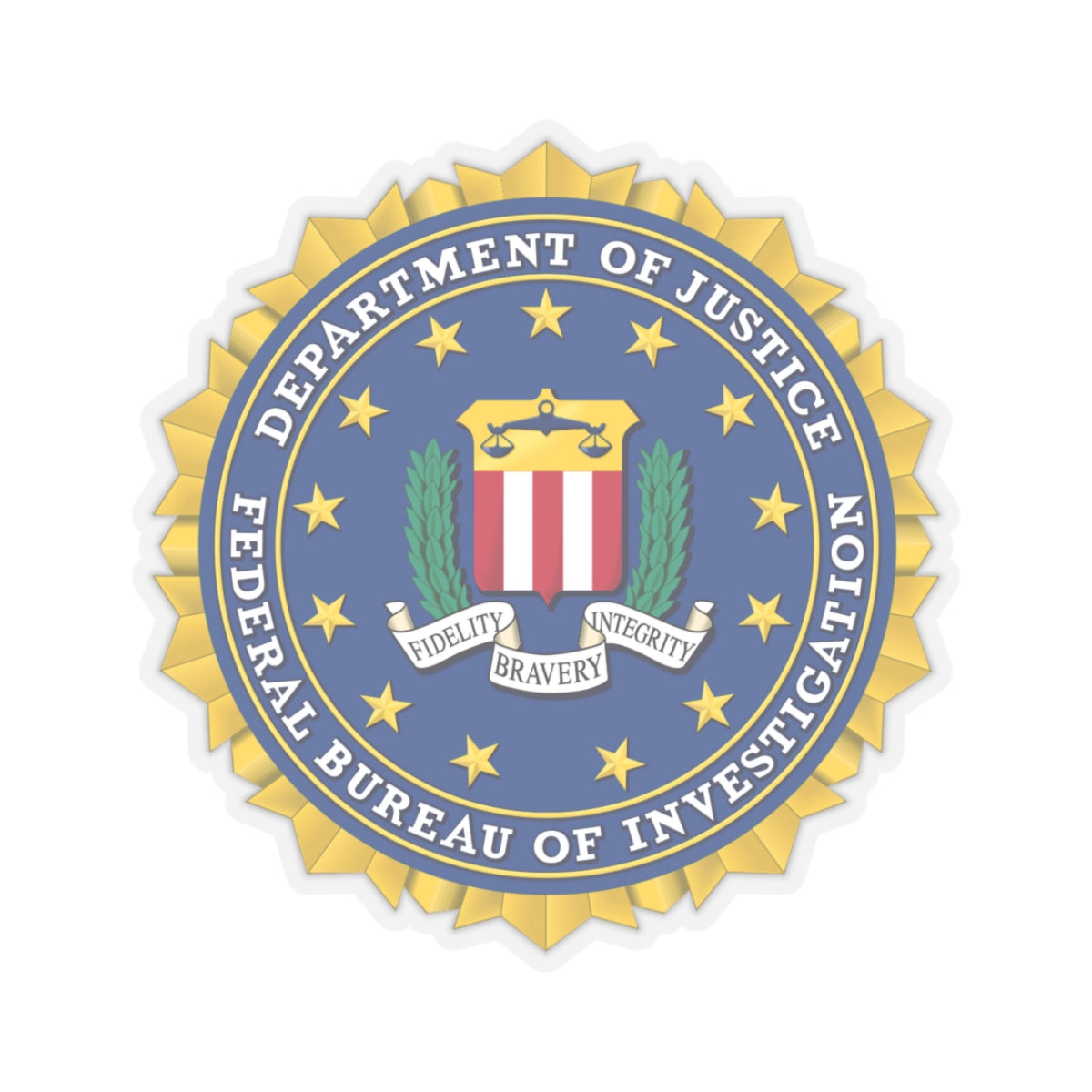 Seal of the Federal Bureau of Investigation - STICKER Vinyl Kiss-Cut Decal