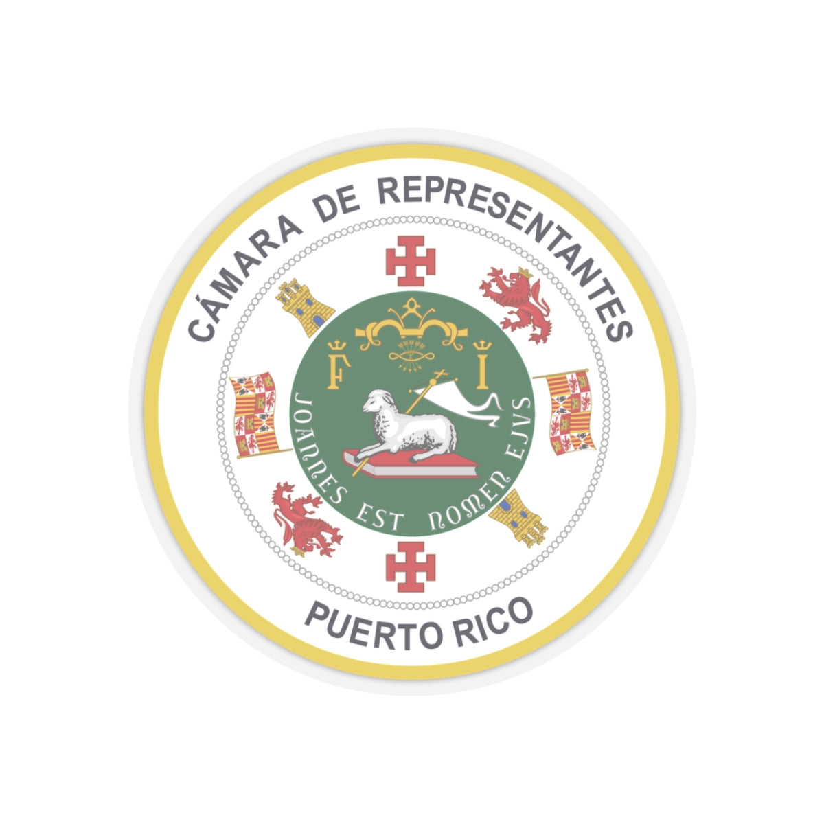 Seal of Puerto Rico House of Representatives - STICKER Vinyl Kiss-Cut Decal