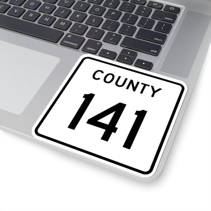 County 141 square (Minnesota) (Road Sign) STICKER Vinyl Kiss-Cut Decal