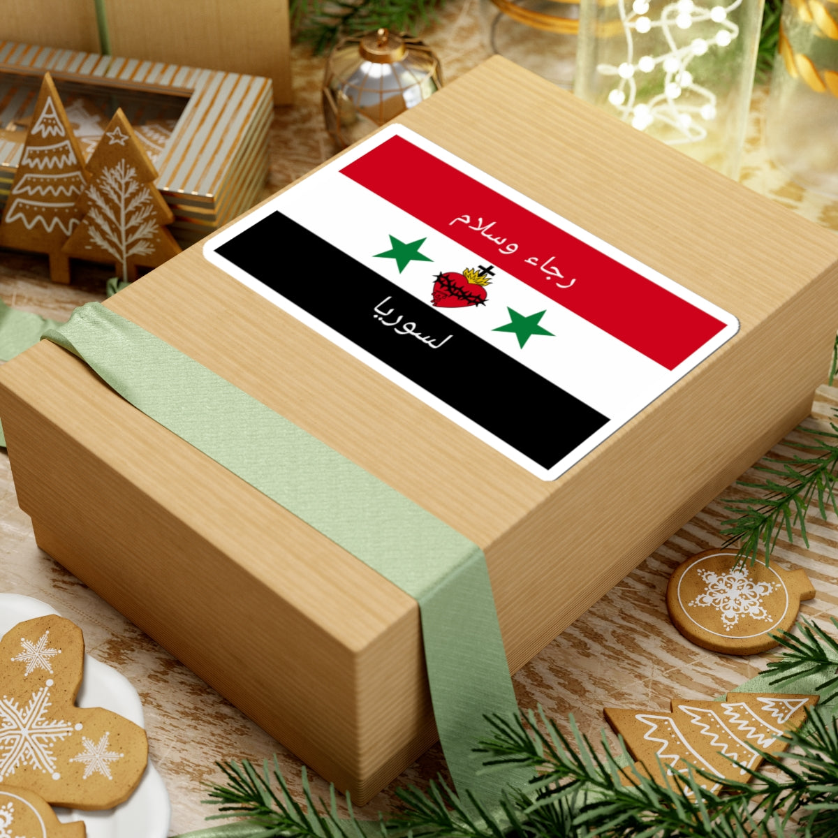 Syrian Christian flag (Syria) STICKER Vinyl Kiss-Cut Decal