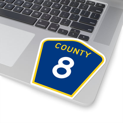 County 8 MN (Minnesota) (Road Sign) STICKER Vinyl Kiss-Cut Decal