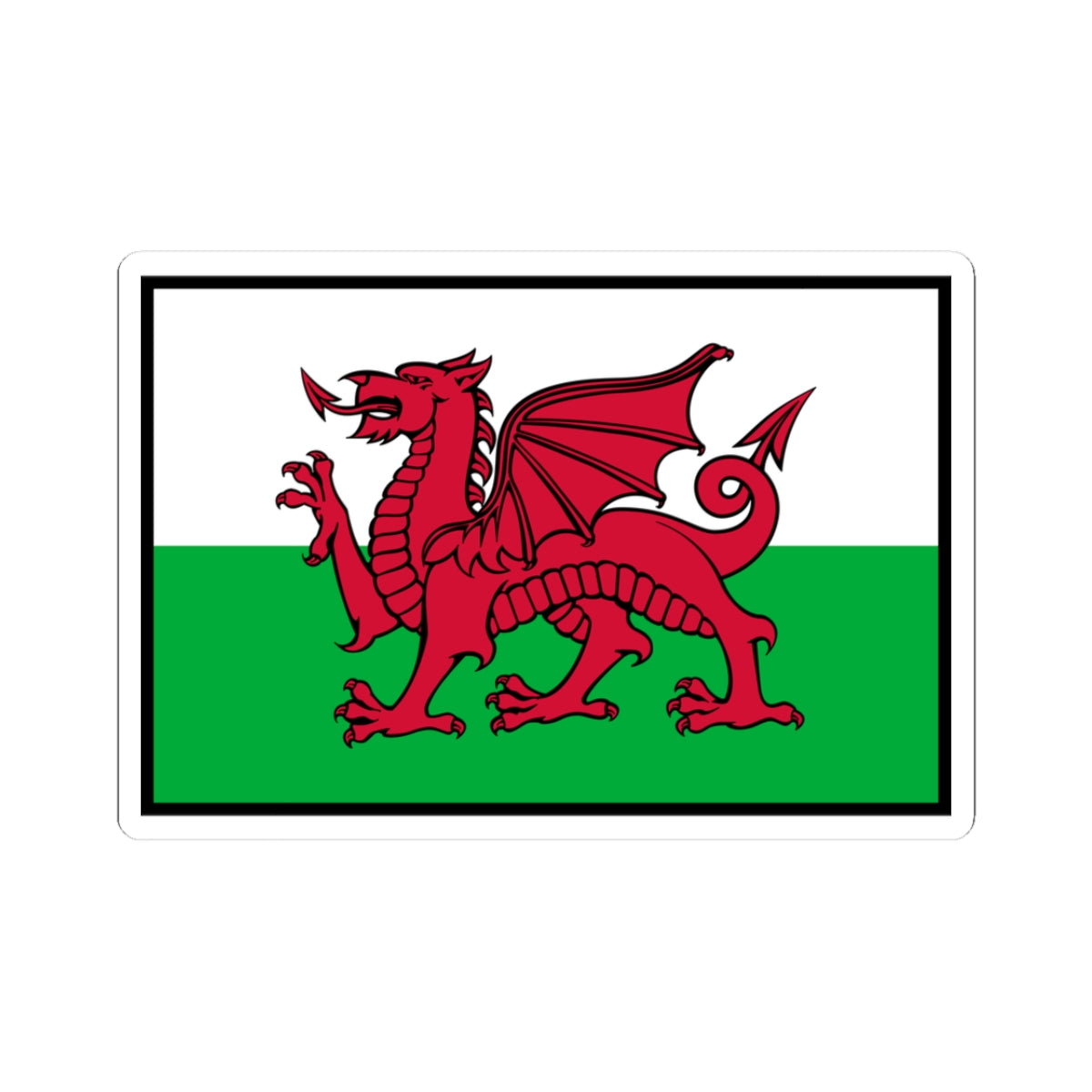 Flag of Wales bordered (United Kingdom) STICKER Vinyl Kiss-Cut Decal