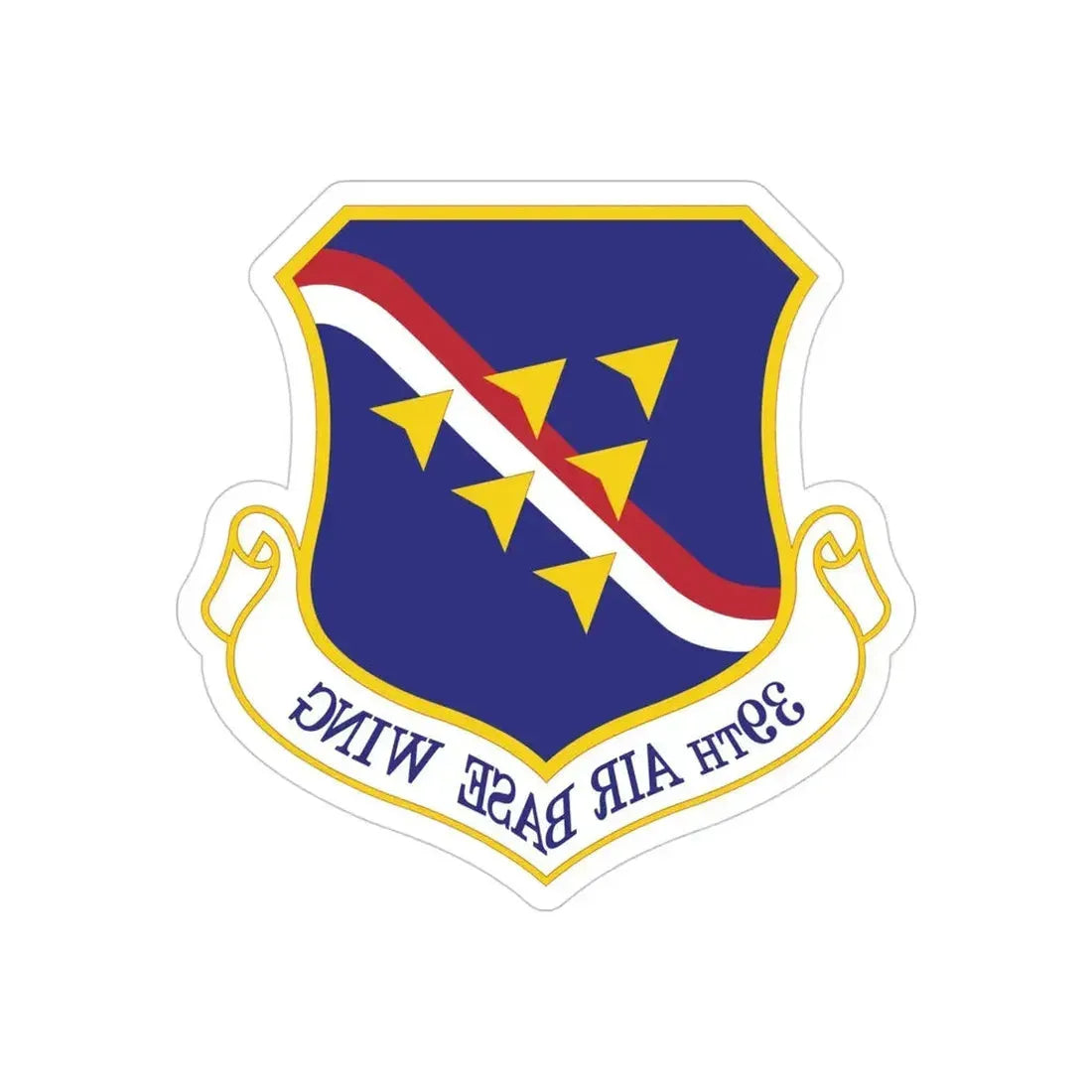 39th Air Base Wing (U.S. Air Force) REVERSE PRINT Transparent Die-Cut STICKER - The Sticker Space