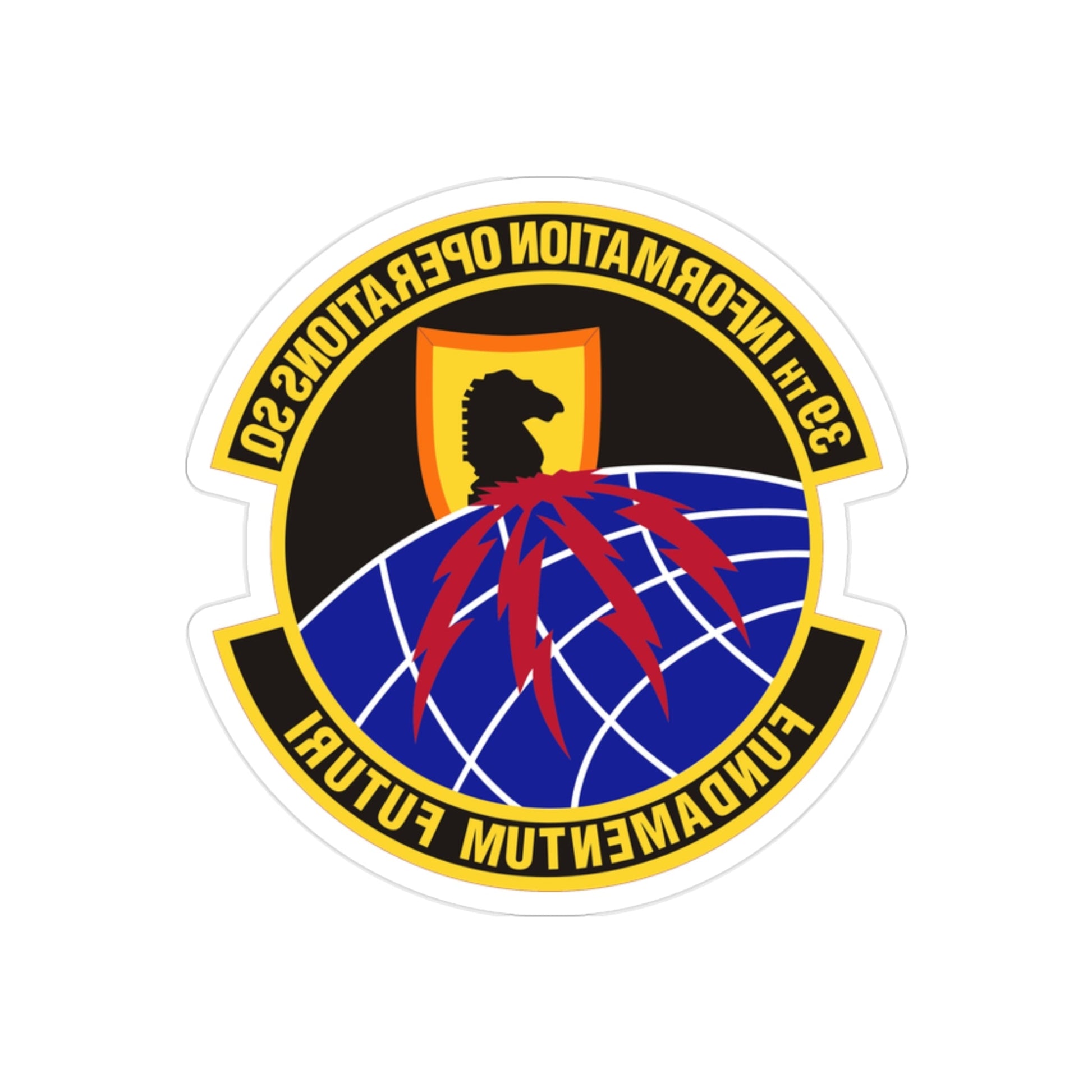 39th Information Operations Squadron (U.S. Air Force) REVERSE PRINT Transparent STICKER-2" × 2"-The Sticker Space