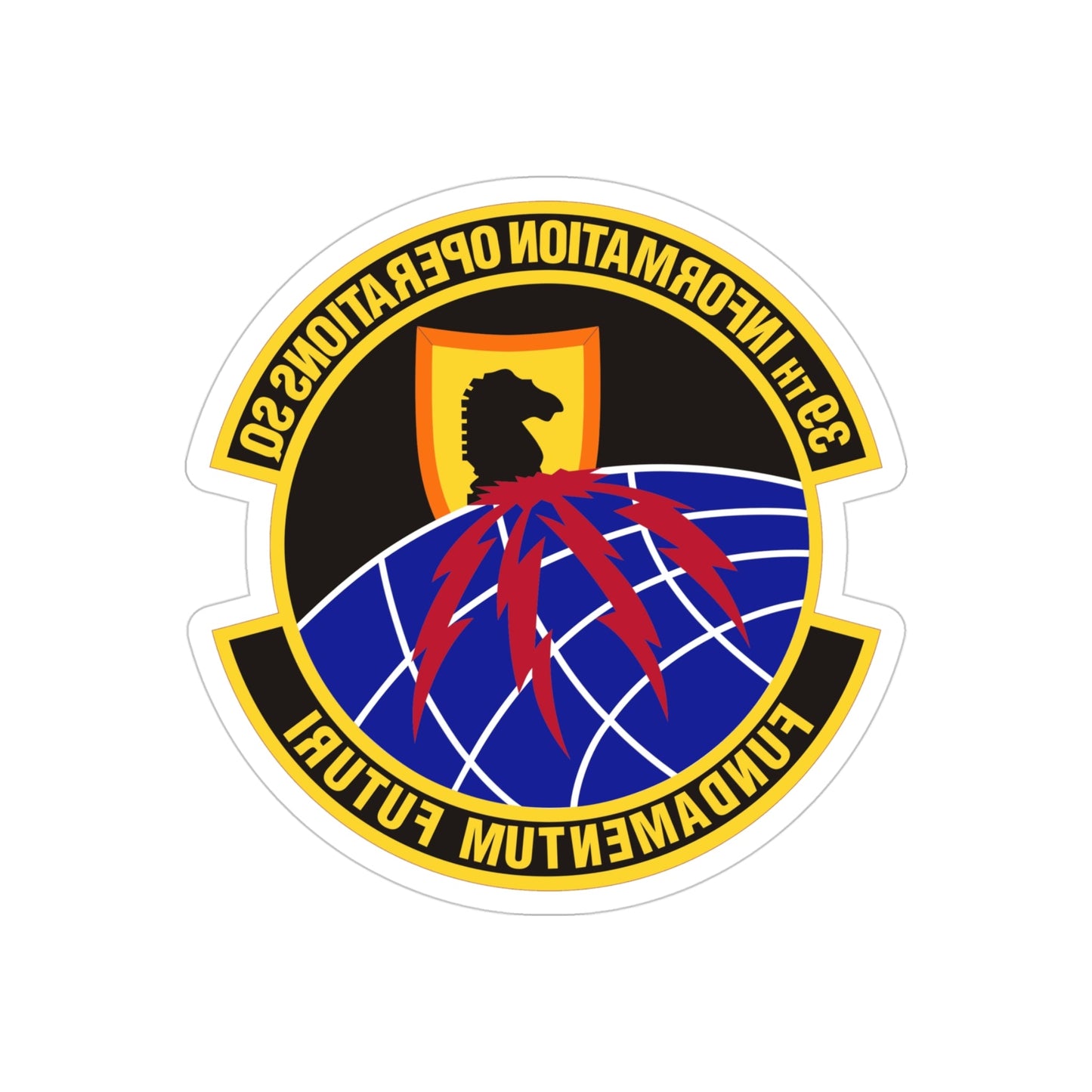 39th Information Operations Squadron (U.S. Air Force) REVERSE PRINT Transparent STICKER-4" × 4"-The Sticker Space