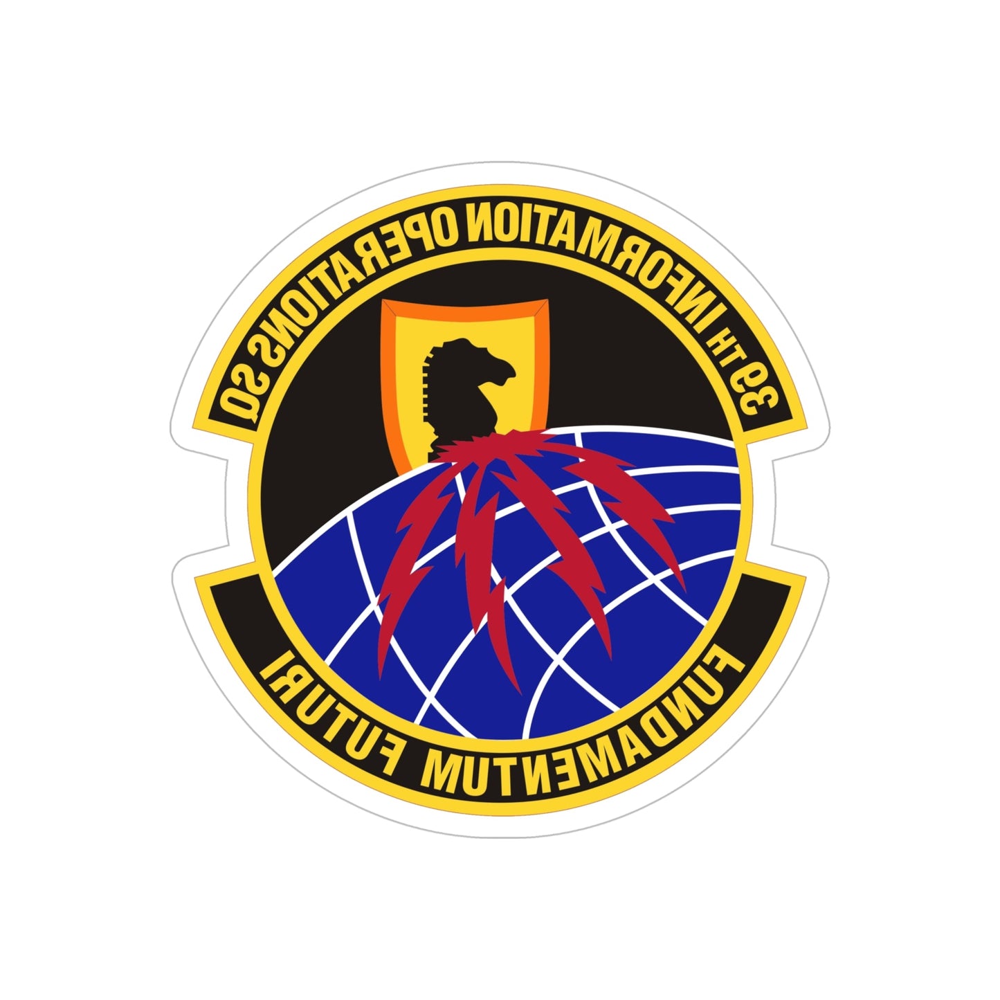 39th Information Operations Squadron (U.S. Air Force) REVERSE PRINT Transparent STICKER-6" × 6"-The Sticker Space