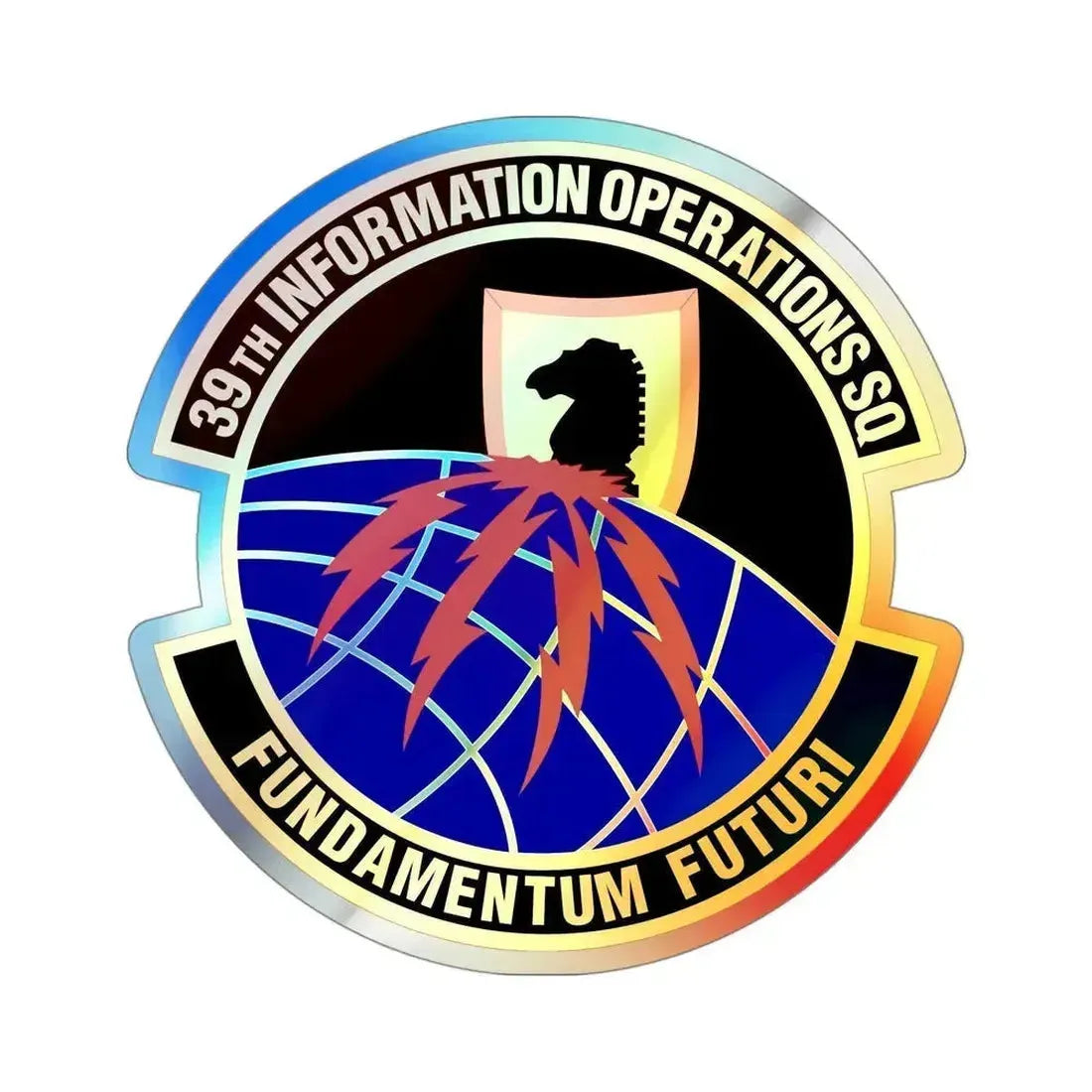 39th Information Operations Squadron (U.S. Air Force) Holographic STICKER Die-Cut Vinyl Decal 4 Inch Holographic - The Sticker Space